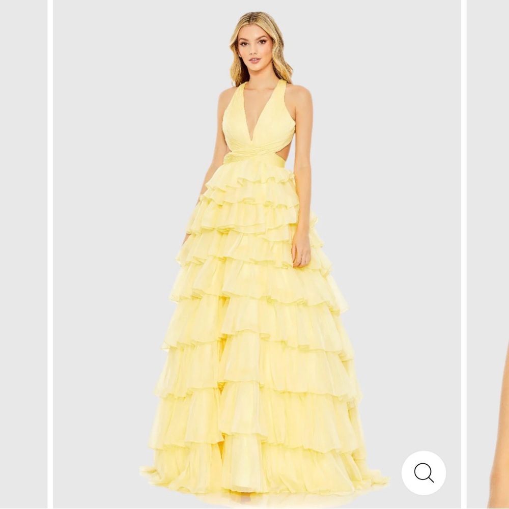 Yellow Mac Duggal Ballgown